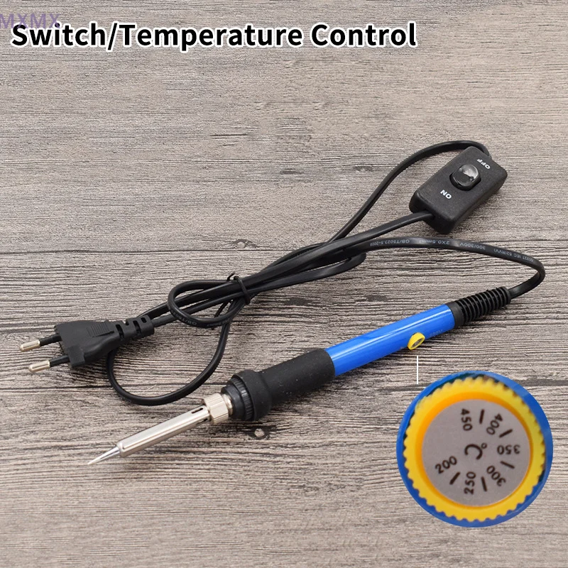 Adjustable Temperature Electric Soldering Iron With Control Switch 220V 110V Welding Solder Rework Station Heat Pencil Tips