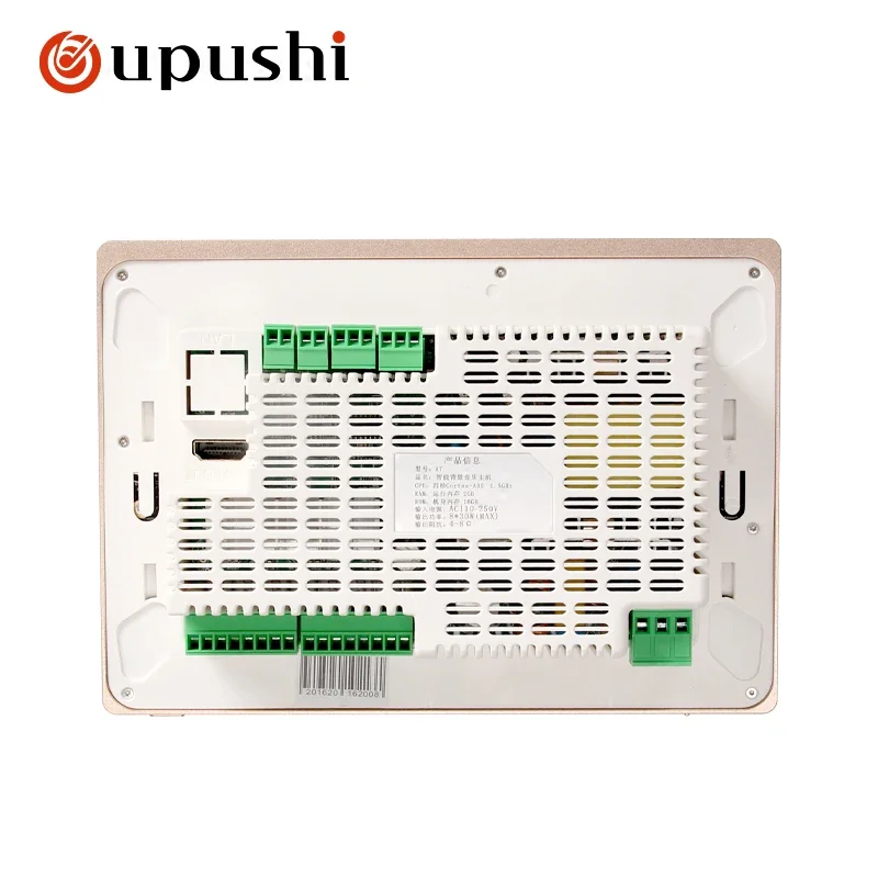 Oupushi เครื่องขยายสัญญาณ A7ติดผนังขนาด7นิ้วระบบสัมผัสหน้าจอพร้อมการเชื่อมต่อ WiFi พื้นหลังบลูทูธเครื่องขยายเสียงติดผนังฟังเพลงสมาร์ทโฮม