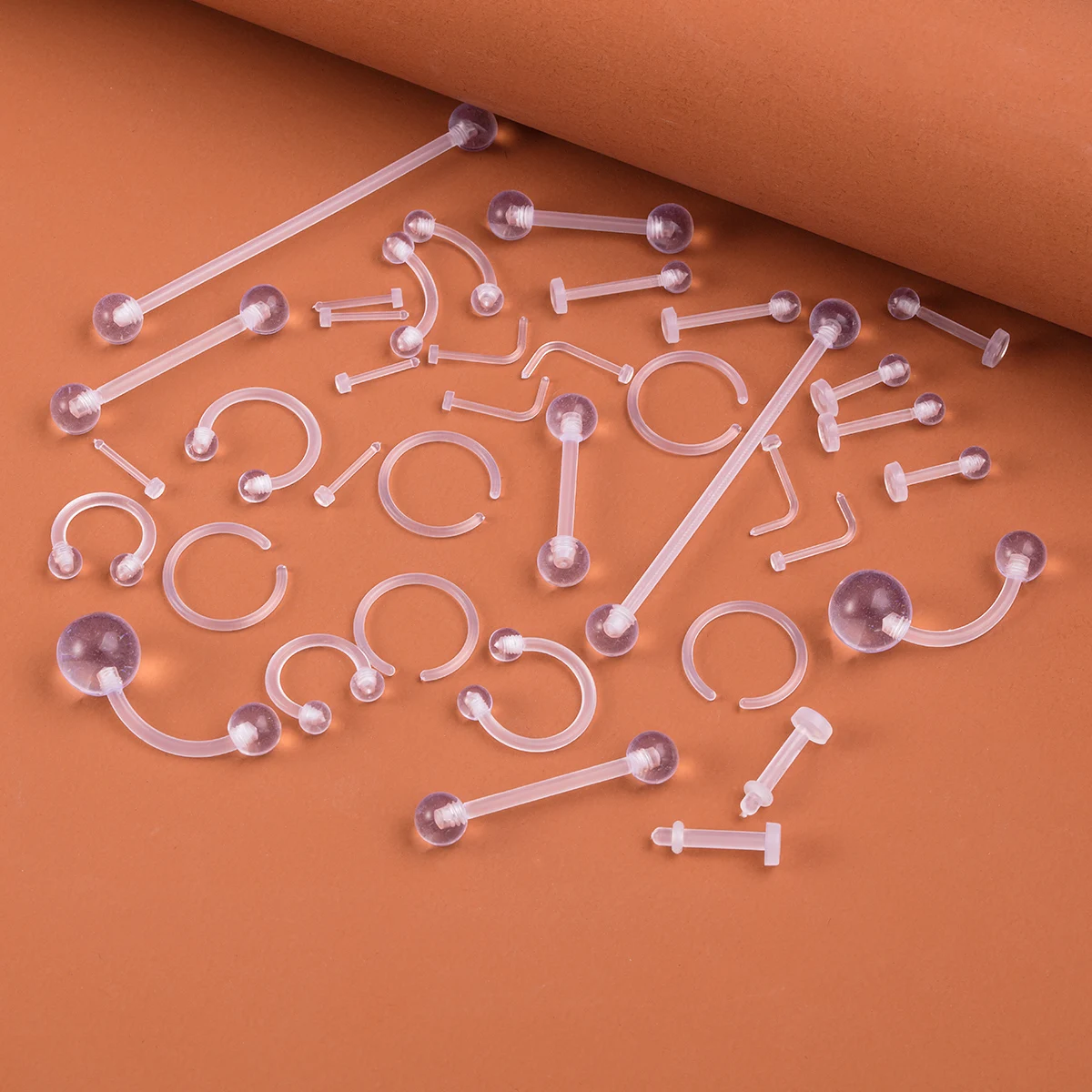 37pcs Hoop Nose Ring Septum Belly Tongue Piercing Labret Stud Earrings Ear Cartilage Tragus Helix Daith Lip Rings Body Jewelry