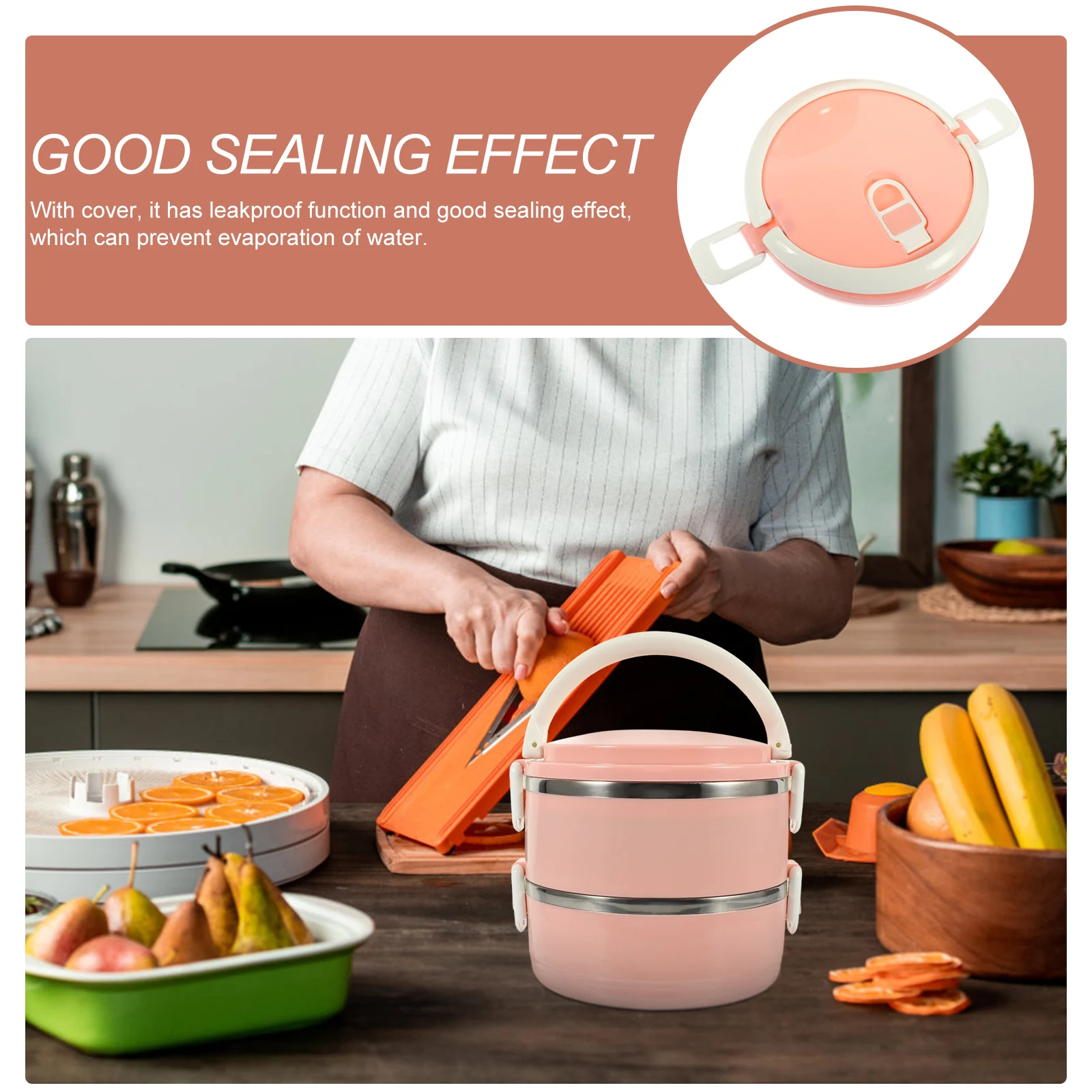 

Thermal Lunch Box Sandwich Containers Boxes Double Layer Stainless Warming Lunchbox for Adults