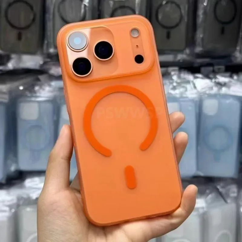 

For iPhone 17 Pro Max Air Magsafe Case Ultar Thin Slim Mat Translucent Magnetic Cover 16 11 12 13 14 15 Pro Max Plus