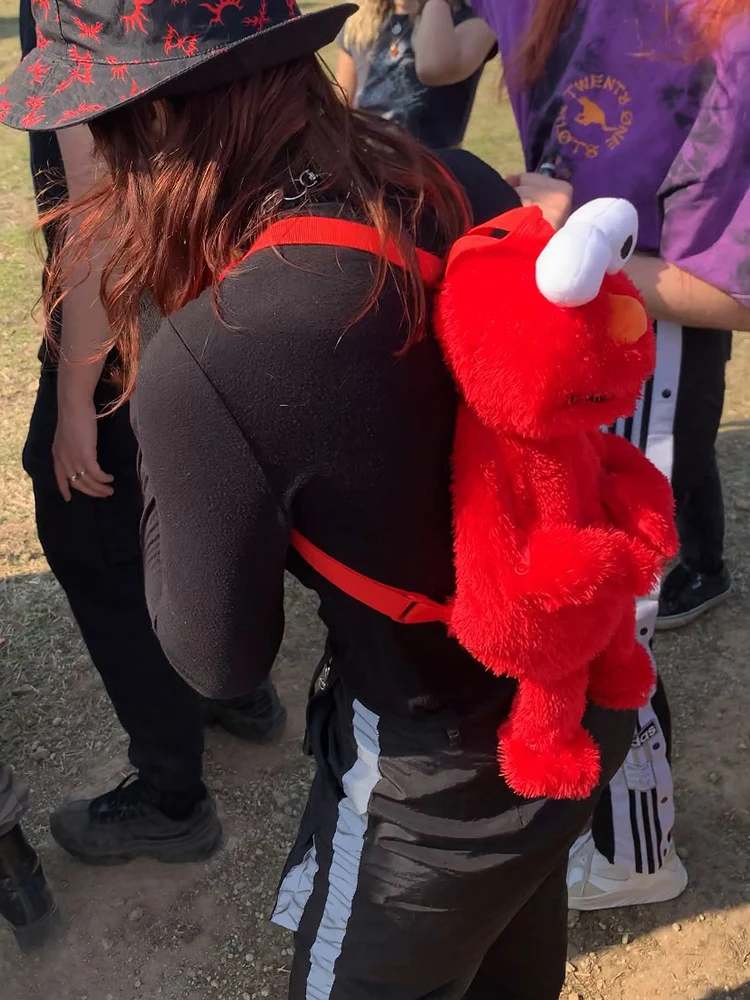 45cm Cartoon Anime Plushie Backpack Toy Red Blue Yellow Big Bird Plush Soft Travel Bags Schoolbag Fans Birthday Christmas Gifts