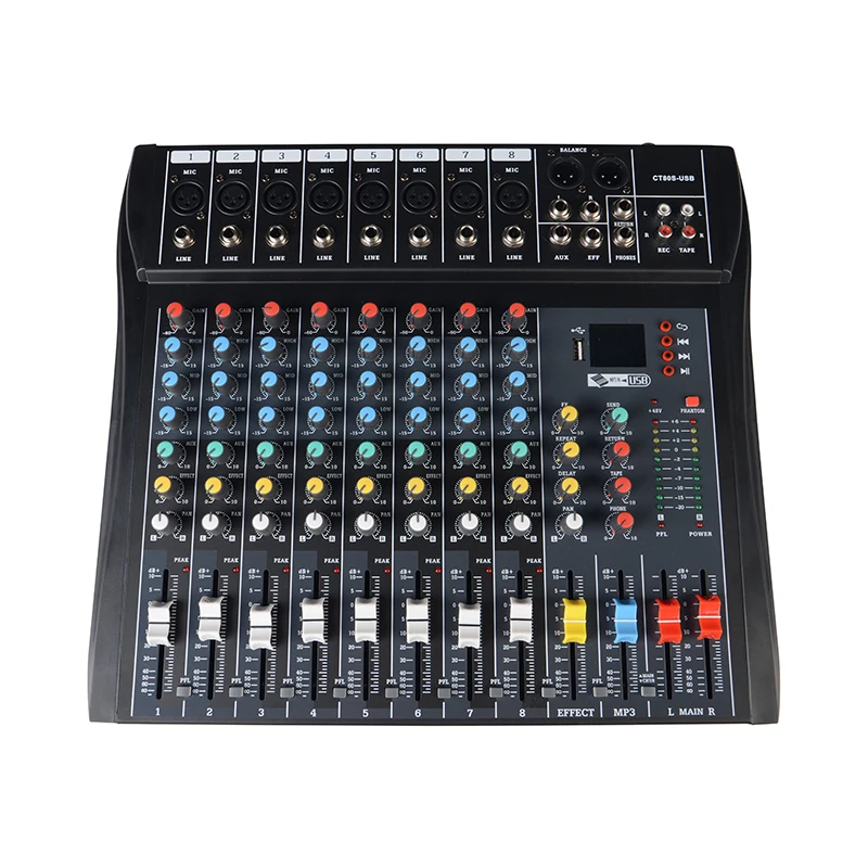 

New 8 Channel Sound USB Audio Mixer digital Console With BT FM