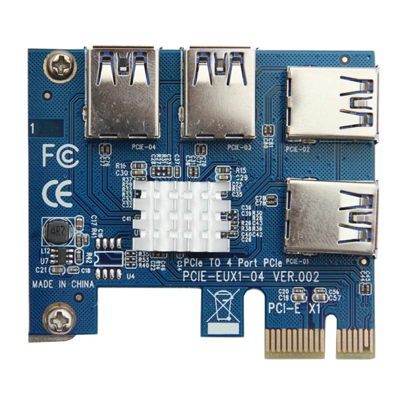 PCI-E Adapter 1 Turn 4 PCI-Express Slot 1X To 16X USB 3.0 Special Riser Card Pcie Converter For BTC Miner Mining