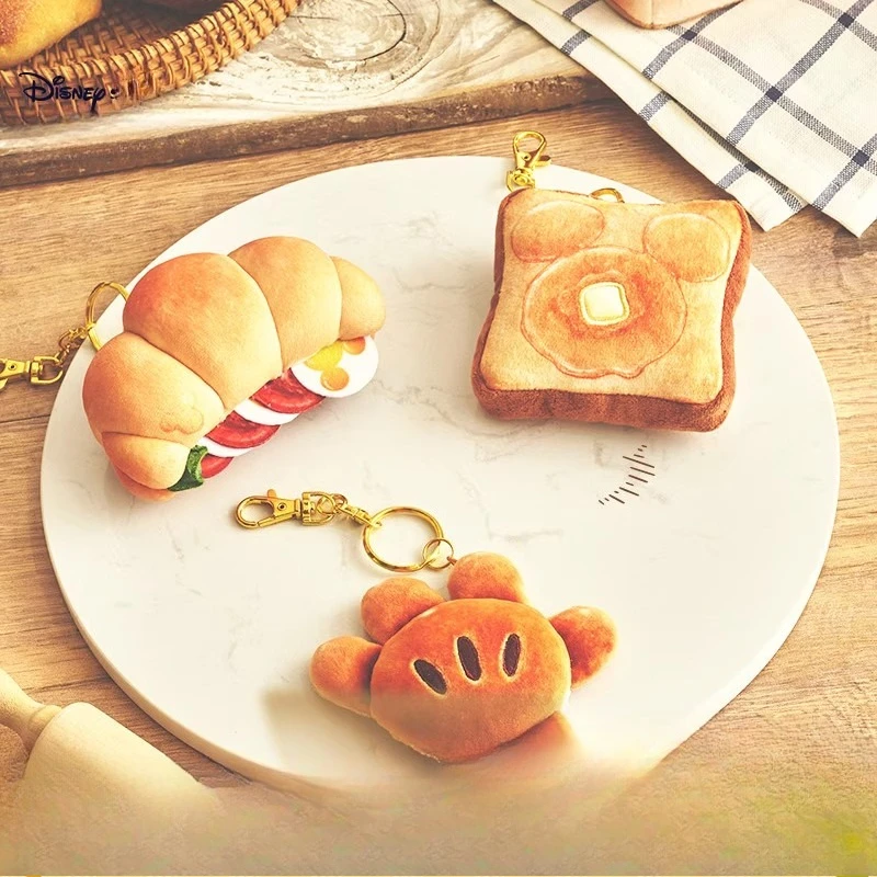 

Disney Mickey Mouse Baking Series Plush Keychain - Cute Baker Chef Hat Soft Stuffed Toy Key Ring Gift Decor