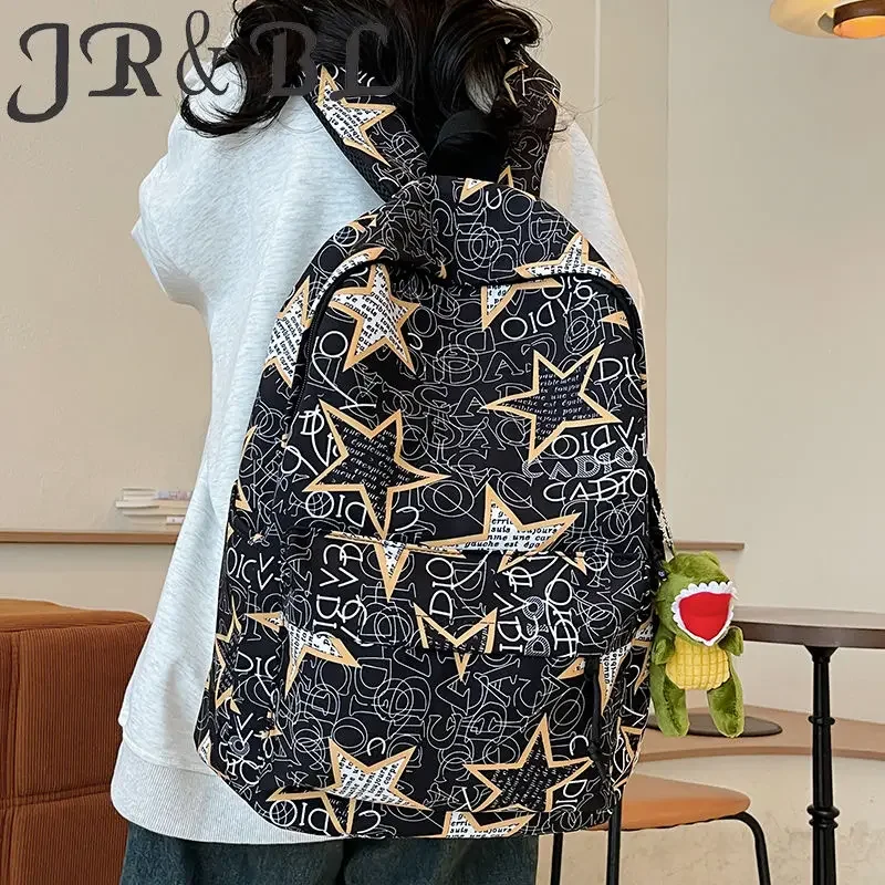 BOMO Damen-Rucksack mit Graffiti-Druck, modisches Design, hohe Kapazität, ästhetische Rucksäcke für Damen, vielseitige lässige Damentasche