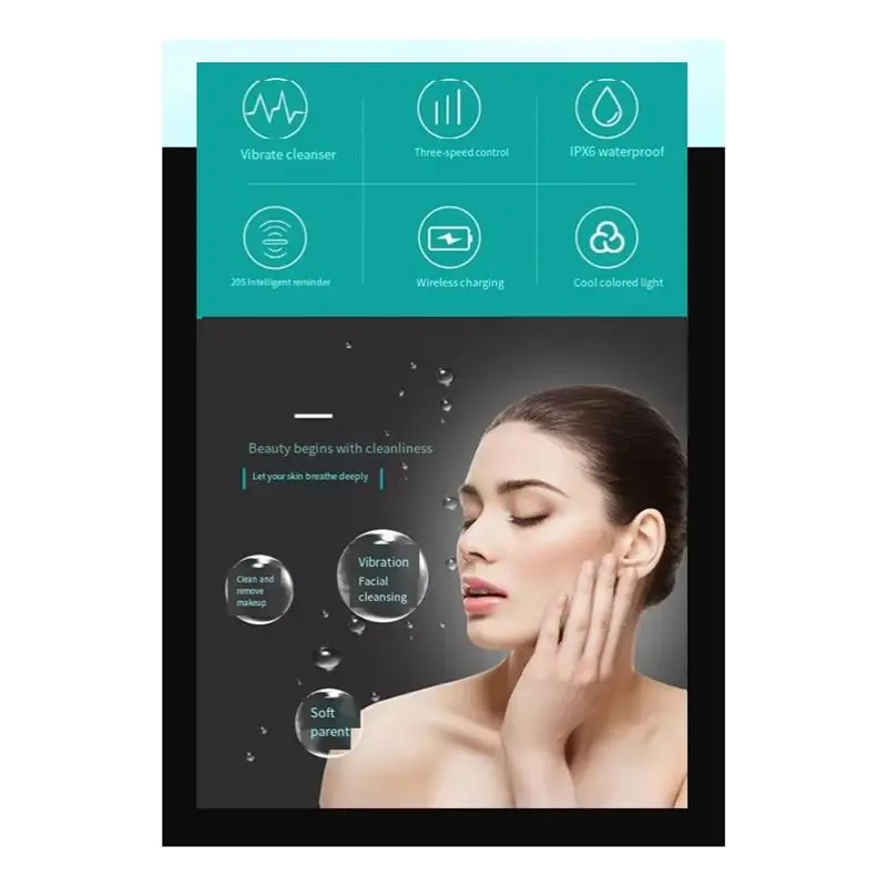 فرشاة تنظيف الوجه الكهربائية A04V، منظف الاهتزاز، تقشير البشرة وتعزيز الجمال #3