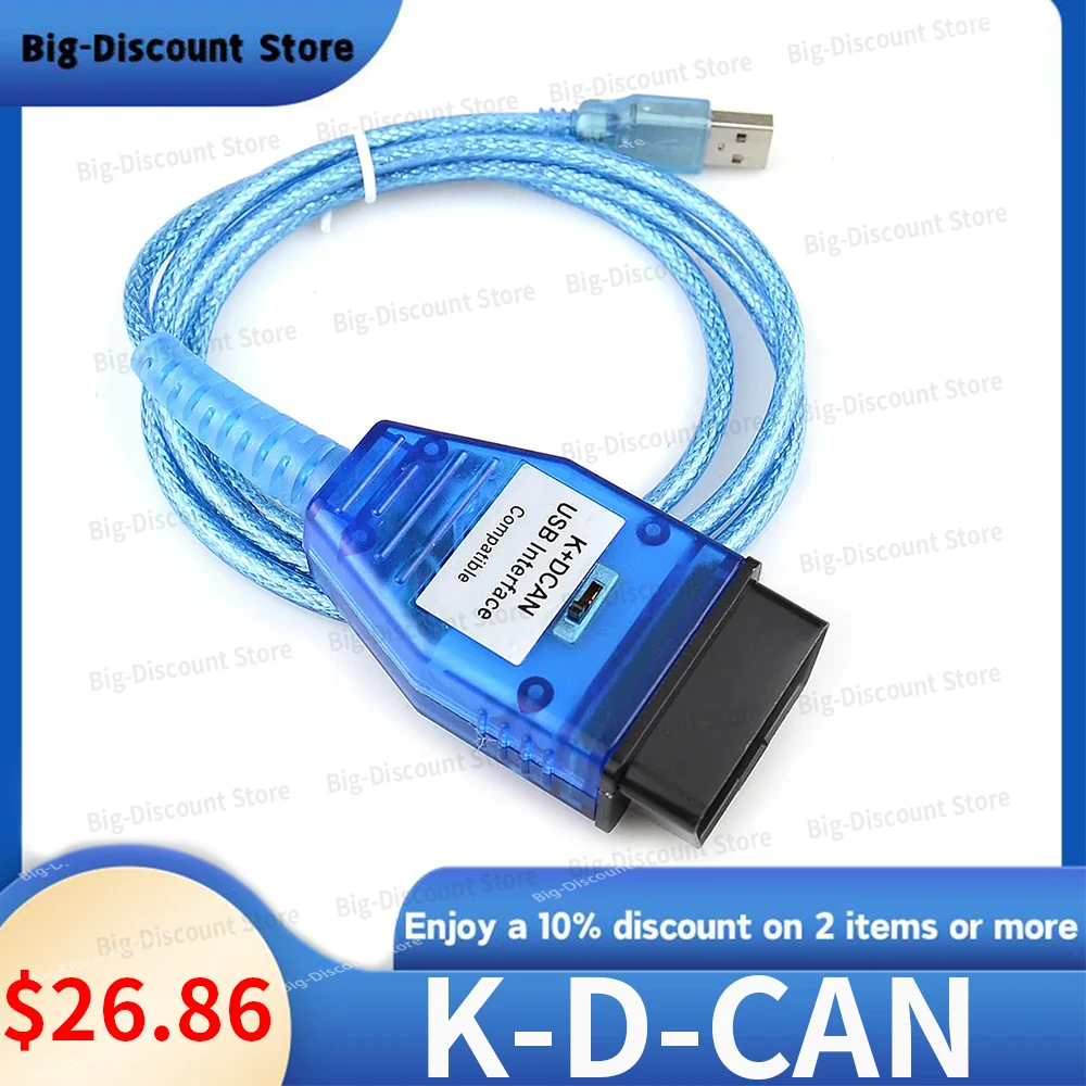 

K-D CAN USB Interface For B-MW IN-PA E46 Ediabas K-D CAN OBD2 Code Scanner FT232RL OBDII Diagnostic Cable For BMW IN-PA Switch