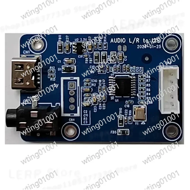 for Audio ADC Board 3.5mm Jack Analog Stereo Signal to I2S IIS Digital Converter Module High Fidelity Sound Transmission