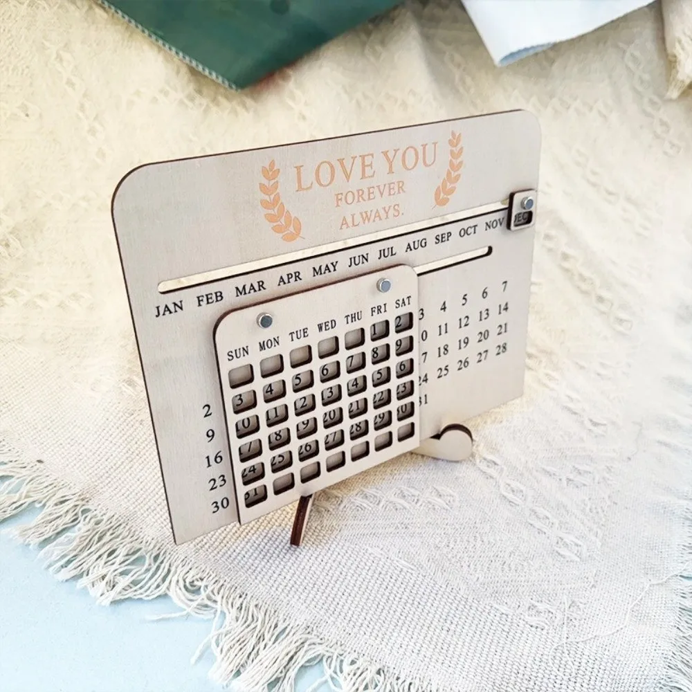 

Ручной деревянный календарь-слайдер с выдвижной датой, настольный, обучающий, для самостоятельной сборки, вечный календарь