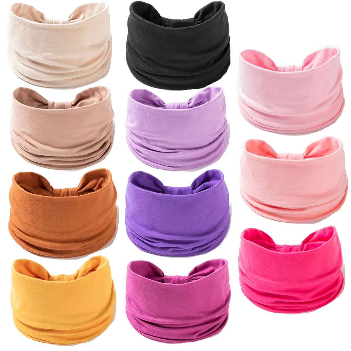 Wide Headband For Women Black Stylish Head Wraps Boho Thick Hairbands Large African Sport Yoga Turban Hair Band Hair Accessories