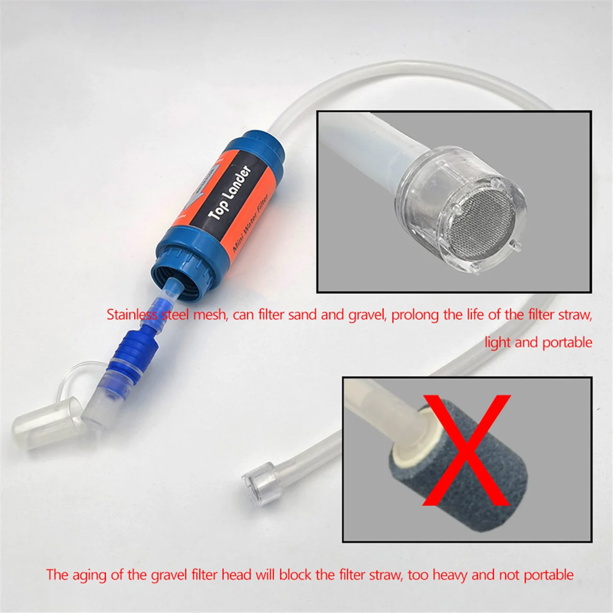 Top Lander Portable Camping Water Filter Straw Survival Equipment