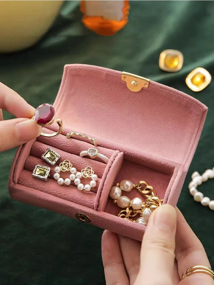 Mini Portable Small Jewelry Storage Box Travel Ring Necklace Earrings Organizer Containers Jewelry Case Display Storage Boxes