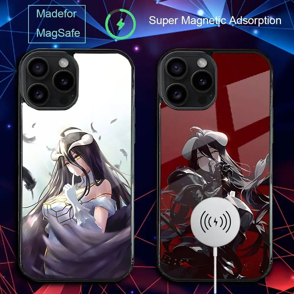 

O-Overlord Anime A-Albedo Phone Case For iPhone 17,16,15,14,13,12,11,Pro,Max,Plus,Mini,SE4,E Magnetic Magsafe Wireless Charging