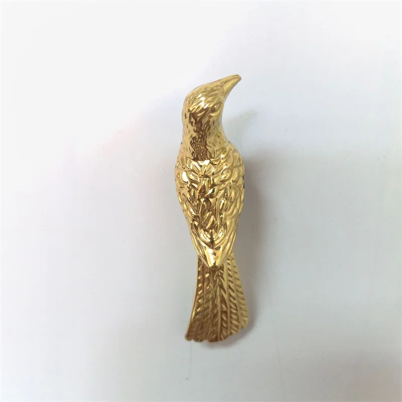 New Gold Bird Cabinet Door Handles American Brass Drawer Knob Furniture Pull Handles For Home Cupboard Wardrobe Closet Pulls