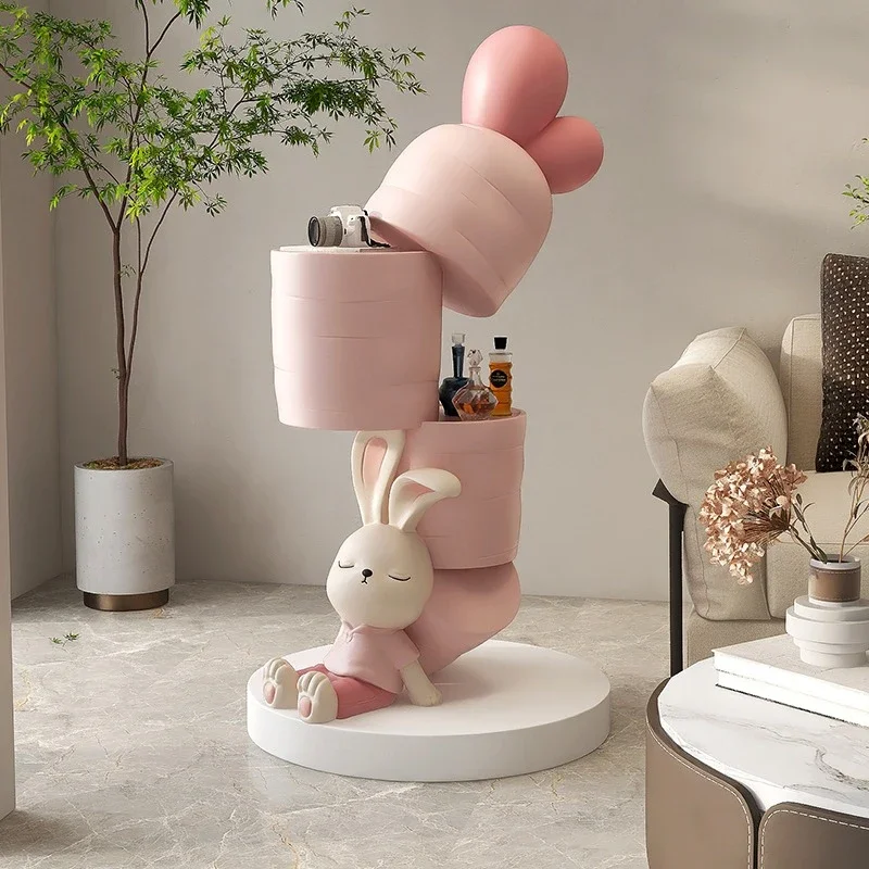 

Large rabbit living room floor-to-ceiling ornaments home accessories TV cabinet tray next to the sofa