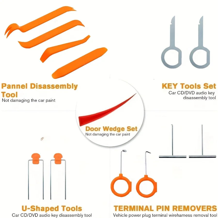 مجموعة أدوات إصلاح السيارات الجديدة المصنوعة من الفولاذ المقاوم للصدأ وسحب دبوس العجلة المتنوعة، أدوات إصلاح دنت، أداة خطاف لمسافات طويلة، خطاف سحب J-Hook