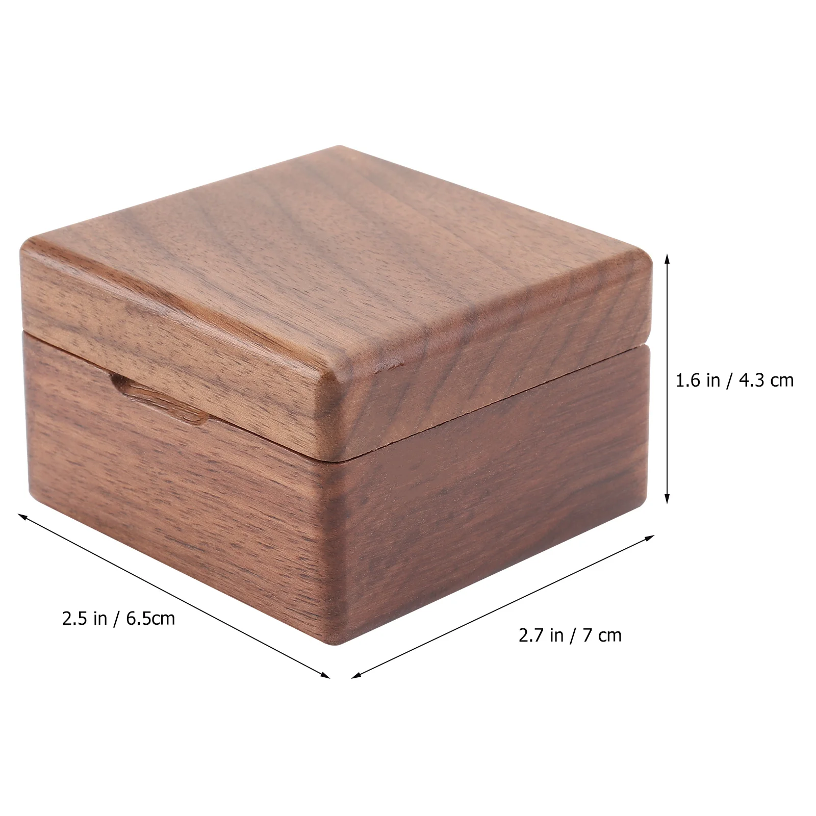 1Pcs Wooden Ring Case Compact Wood Jewelry Storage Box Vintage Organizer for Engagement Wedding Proposal Wood Ring Box