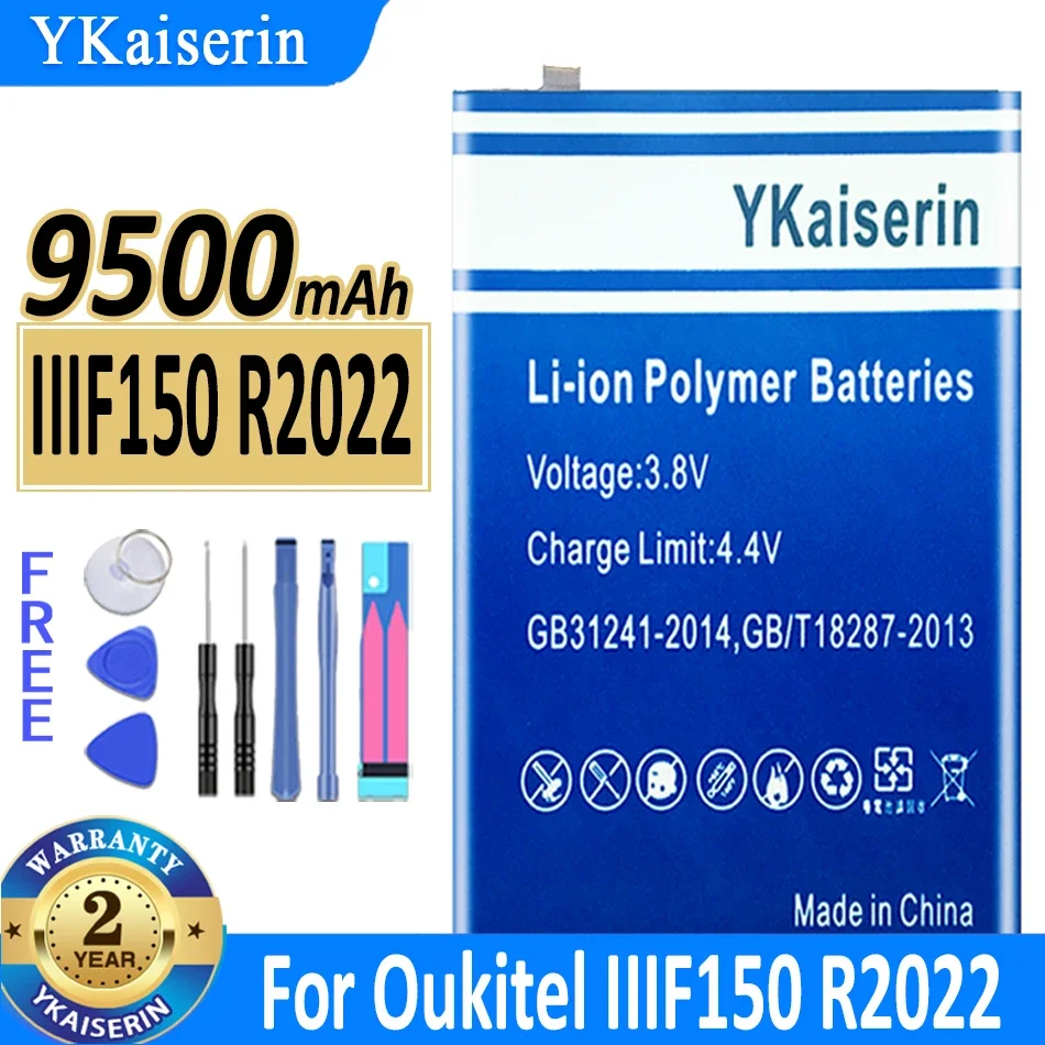 YKaiserin 9100mAh ~ 9500mAh For Oukitel F150 B2021 IIIF150 R2022 Battery Batteries