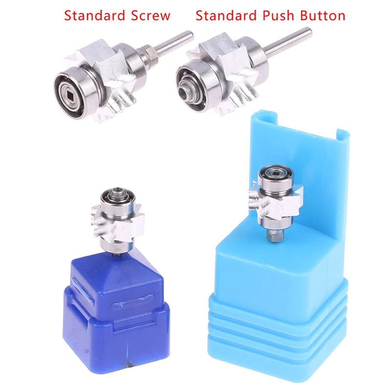 3PC Dental Turbine  Rotor 2 Types  High Speed Standard Handpiece Push Button Torque Bearing Rotor Stainless Steel