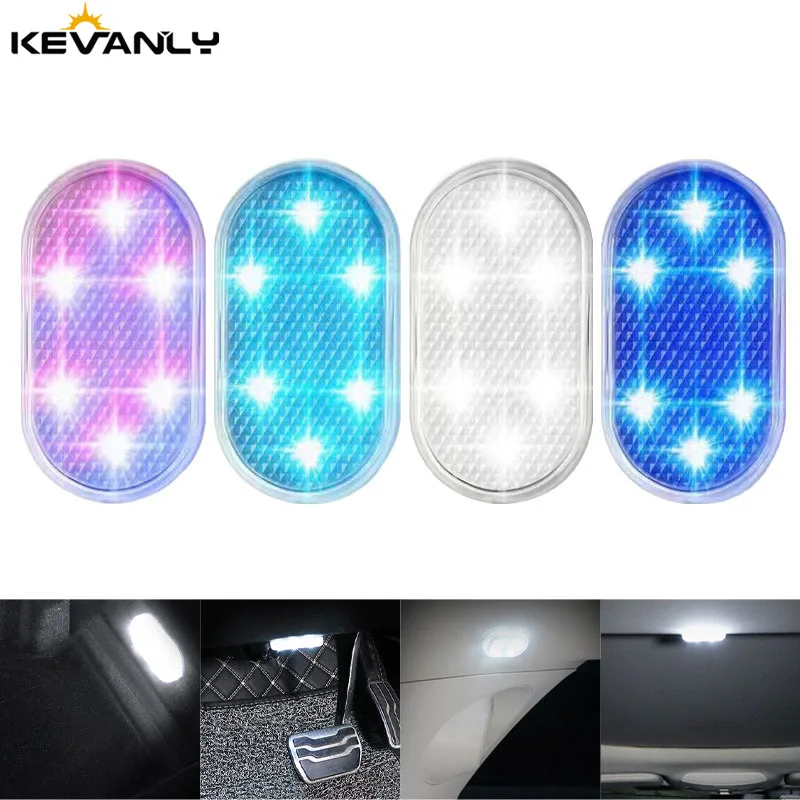 

LED Car Mini Touch Light RGB Interior Lighting Ceiling Lamp Auto Ceiling Reading Night Lamp 6LED USB Charging Portable LED Light
