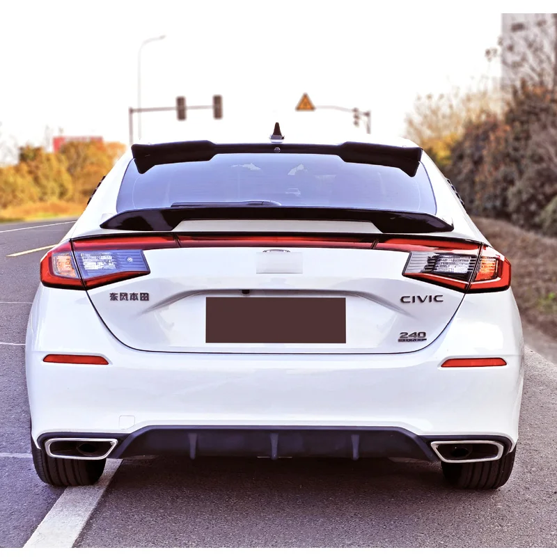 Rear Wing for Honda Civic Hatchback Spoiler 11th Generation 2021 To 2023 Gloss Black Tail Fin