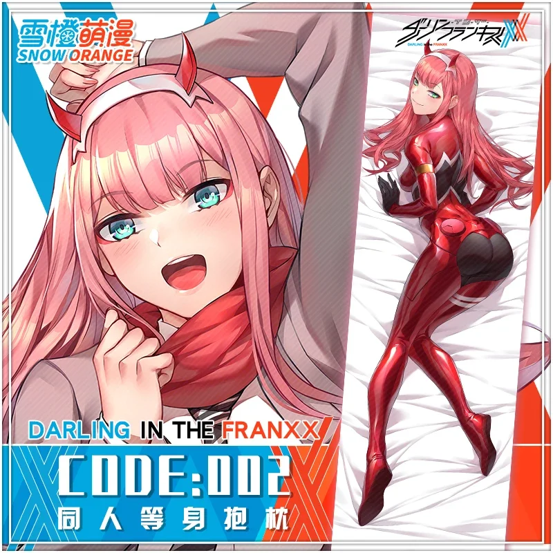 Darling In The Franxx 02 Zero Two Dakimakura Pillow Cover Hugging Pillow Cushion Case Full Body Otaku Pillowcase Home Bedding