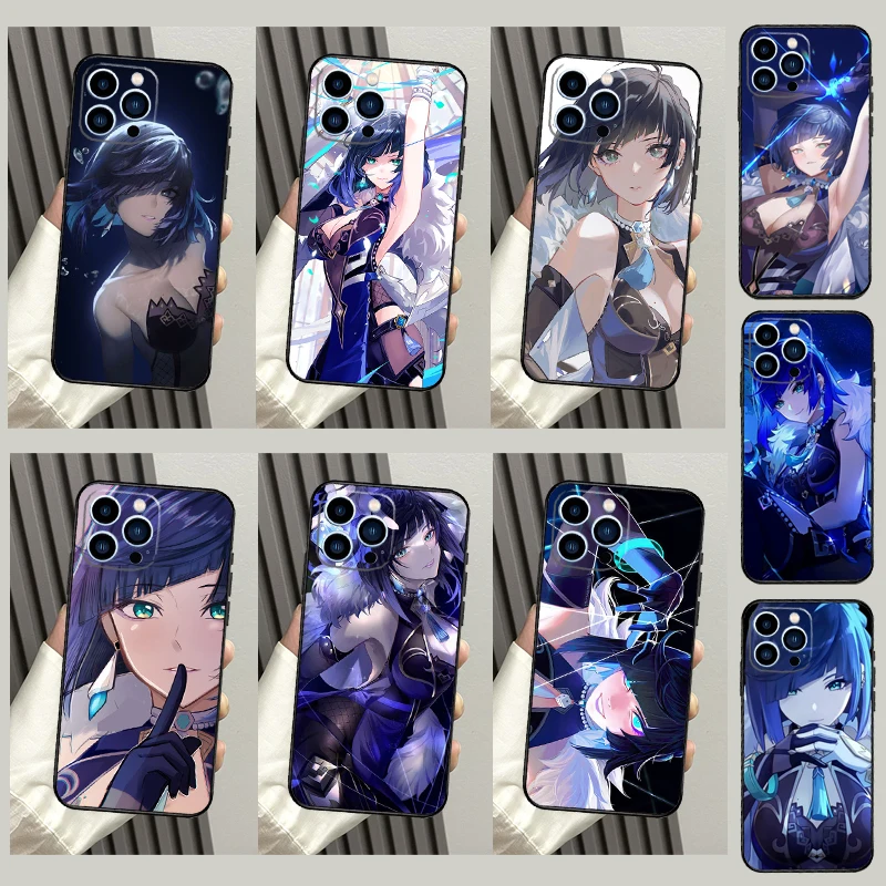Yelan Genshin Impact Case For iPhone 15 14 Pro Max 11 Pro Max 12 13 Mini X XR XS Max SE 2020 7 8 Plus Phone Cover