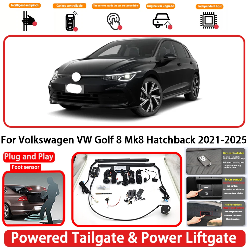 for Volkswagen VW Golf 8 Mk8 Hatchback 2021-2025 Plug and Play Auto Powered Tailgate Power Liftgate Rear Trunk Opener System