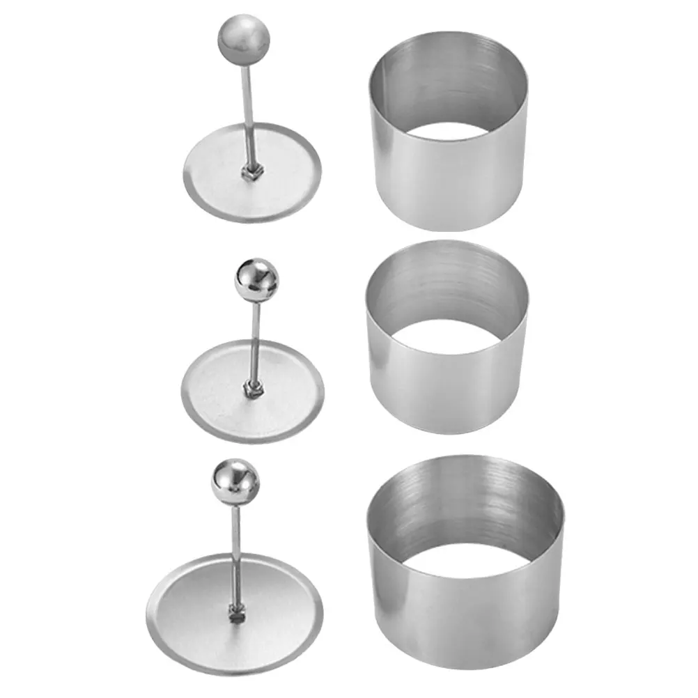 

3Sets Stainless Steel Round Tiramisu Mold Rice Ball Maker Sushi Mold DIY Onigiri Making Tool Kitchen Gadget Onigiri Making Tool