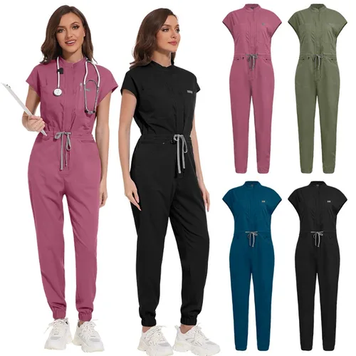 Imagen 1 del producto Venta al por mayor de ropa médica, uniforme exfoliante para mujer, mono de manga corta, ropa de Hospital médico, uniformes exfoliantes con bolsillo