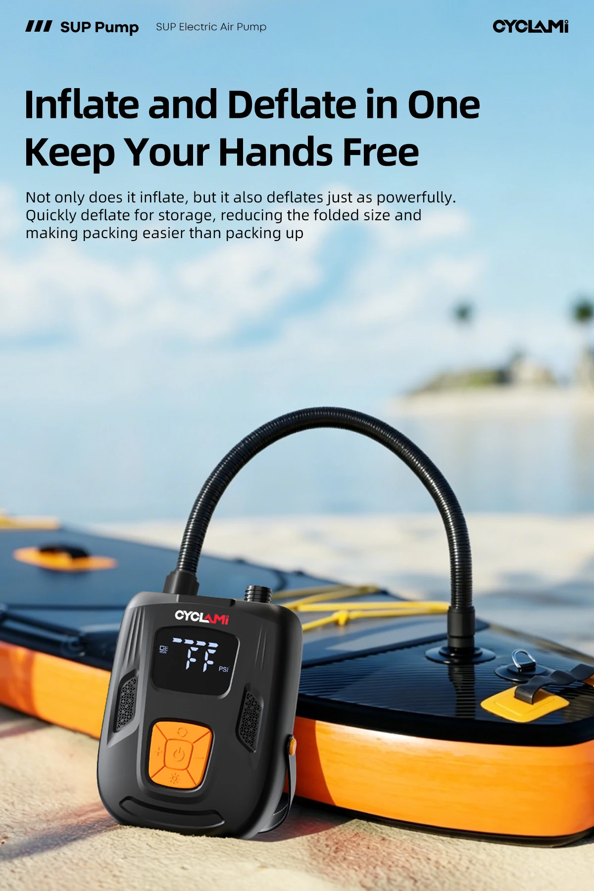 2026 NEU 12000mAh 20PSI Wiederaufladbare Luftpumpe für Aufblasbare Zelte SUP PVC-Boote Kajak-Zubehör für Surfen Kitesurfen Matratzen – Detail 5