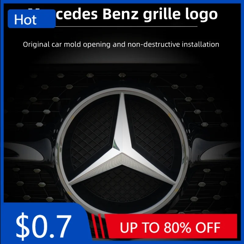 

Автомобильная наклейка с черной рамкой и серебряной рамкой, украшение для Mercedes Benz W204 2006-2012 B/V class 2005-10, передняя решетка автомобиля, звезда