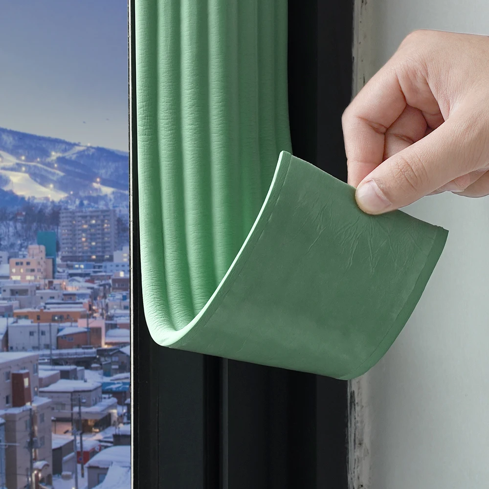 2m Winter Door Window Insulation Tape 8cm Wide Self-Adhesive Draft Blocker Anti-Cold Gap Seal Energy Saving Weatherproof
