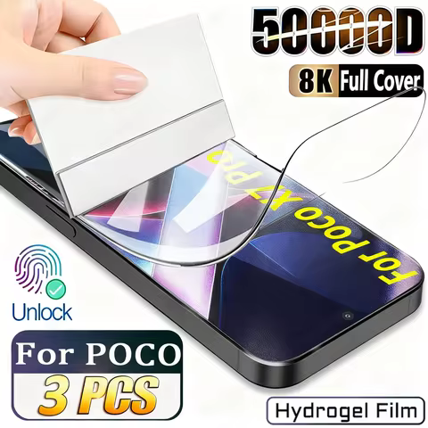3PCS Full Cover Hydrogel Film For POCO X7 Pro X6 X5 X4 GT X3 NFC M6 M7 M8 Pro F7 F8 Ultra F6 F5 F4 C85 C75 Screen Protector Film
