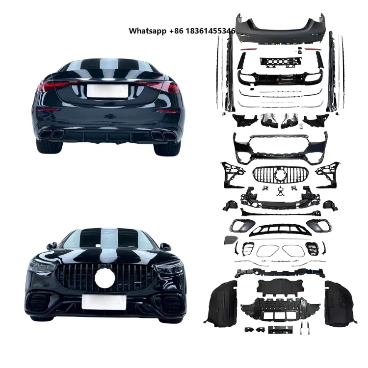 

Body Kit for S-Class W223 2020-2024 Upgrade to S63 Front and Rear Bumper Wing Panel Grating Exhaust Pipe Car Parts