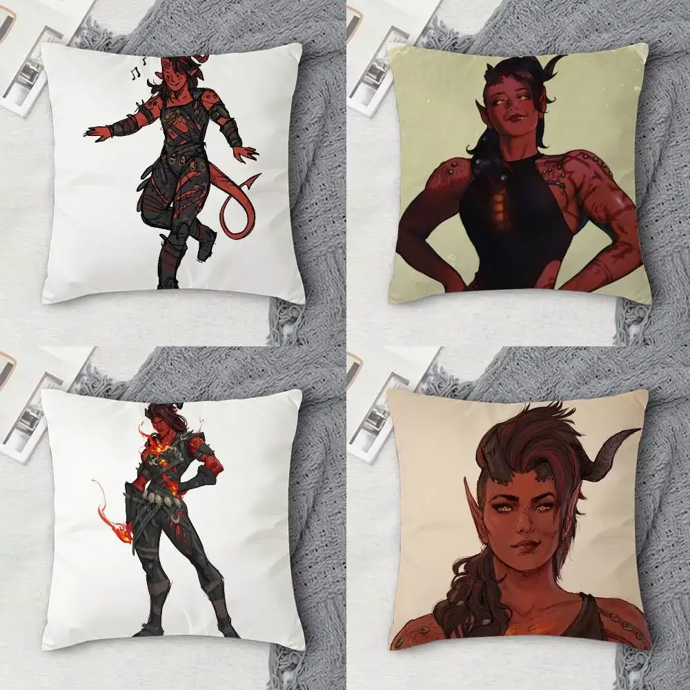 

B-Baldur's Gate 3 Double-sided Printed Square Decorative Cushion Cover for Sofa Living Room Home Decor