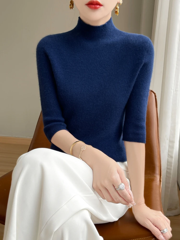 Base lavorata a maglia slim fit da donna irt f Collo alto Five Sve mid Sve Top interno lavorato a maglia con colletto medio autunnale