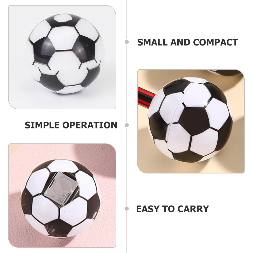 20 piezas-Sacapuntas con forma de fútbol para niños, sacapuntas de un solo orificio, Color aleatorio, creativo, tendencia