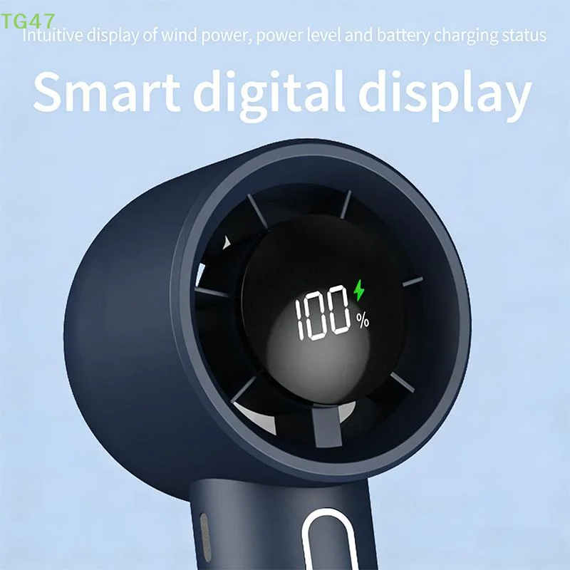 【HM】Portable Mini Handheld Fan With LED Display 100 Speeds USB Rechargeable Outdoor Fan