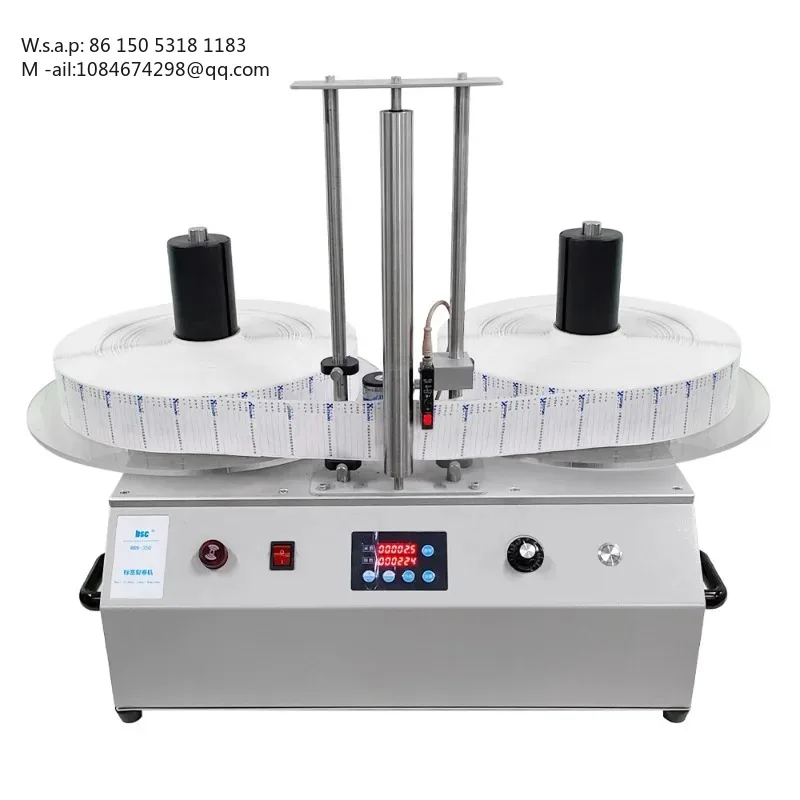 Double Head Automatic Roll to Roll Label Rewinder with Label Piece & Meter Counter Large  Splitting Small Labeling