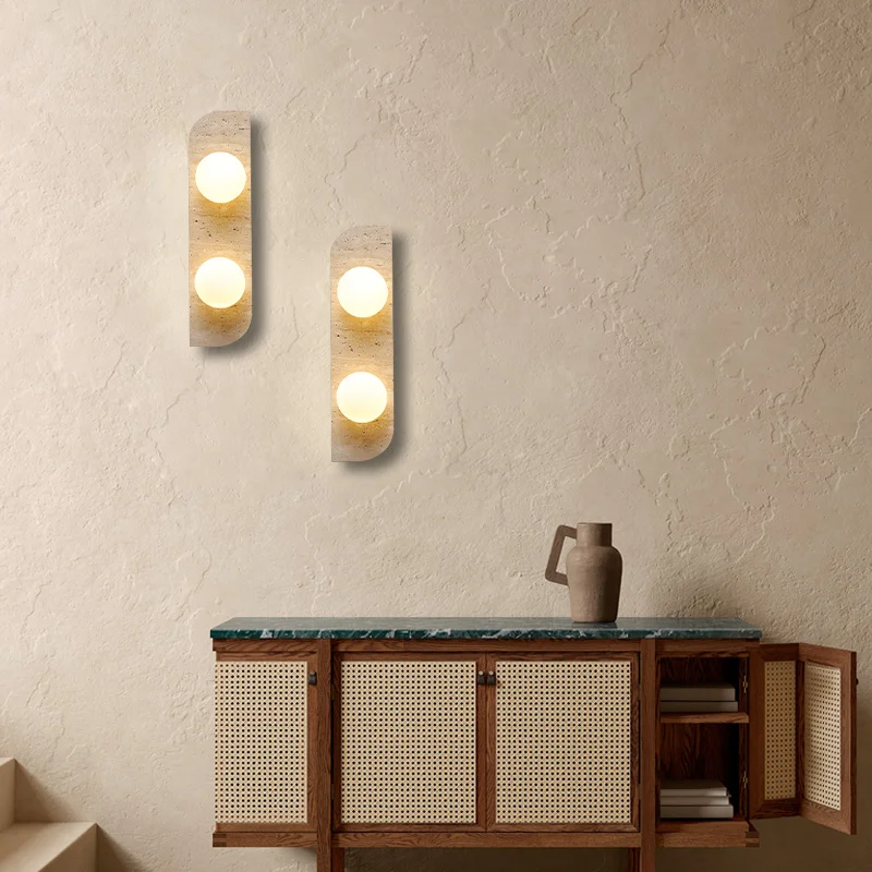 Imagem -04 - Retro Cabeças Natural Pedra Led Lâmpada de Parede Abajur de Vidro Branco Sconce Amarelo Sconce Atmosfera Corredor Lâmpada de Parede de Arte