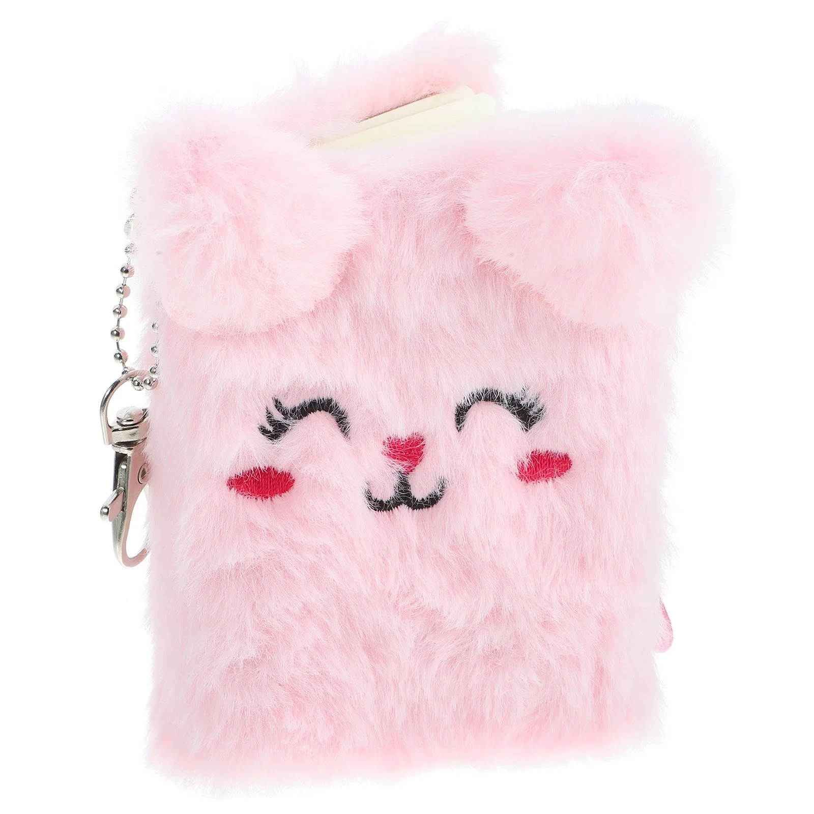 

Kawaii Notebook The Plush Cover Journal Cartoon Diary Multi-function Accessory Key Chain Hairy Travel