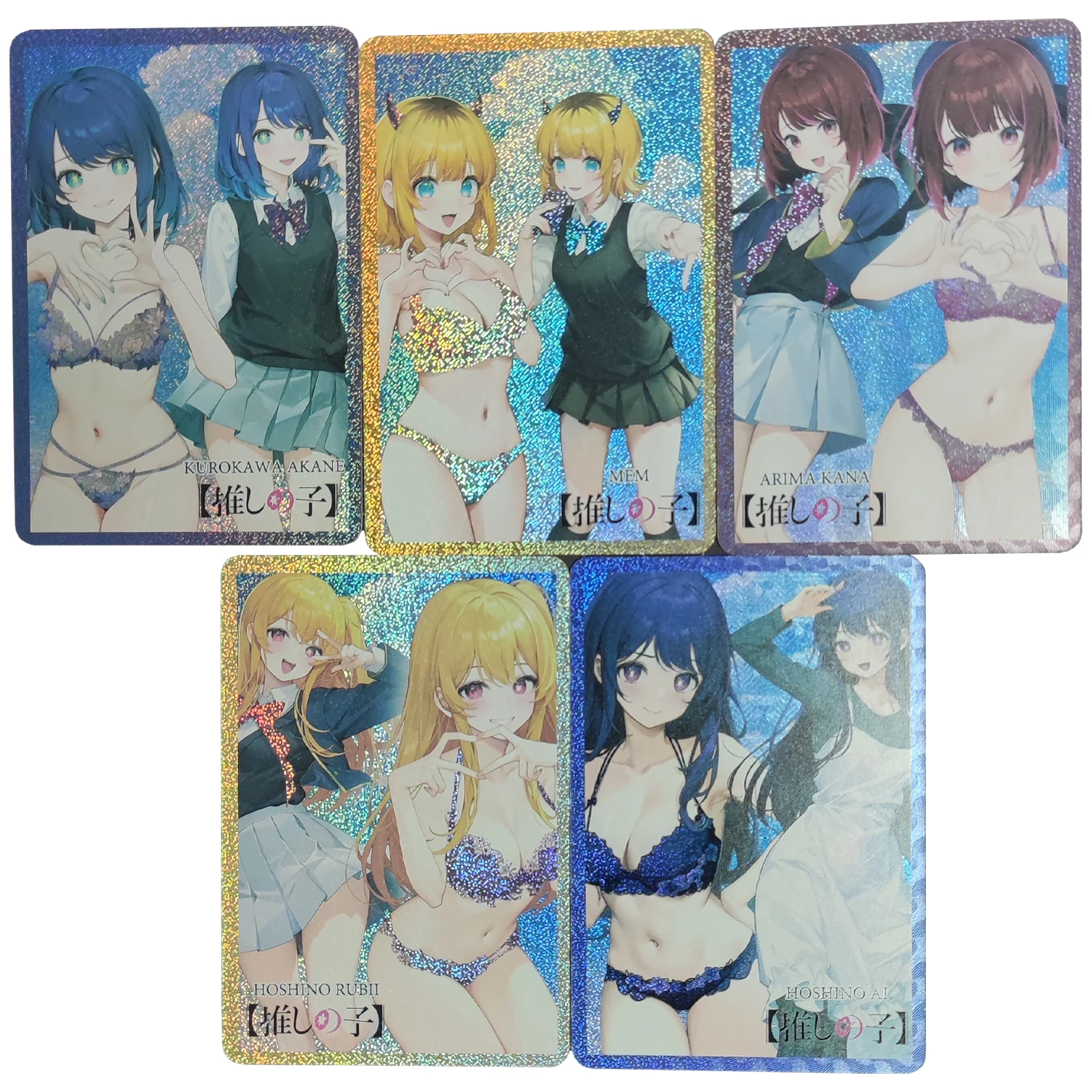 5Pcs/set OSHI NO KO Hoshino Ai Arima Kana Hoshino Rubii Flash Cards Kawaii Game Anime Collection Cards Diy Gift Toys