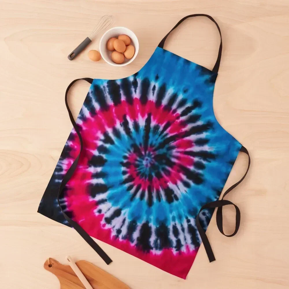 

Wave Tie Dye Red And Blue With Black Multicolor TieDye Apron Kitchens Men For Kitchen Women Utensils For Kitchen Kids Apron