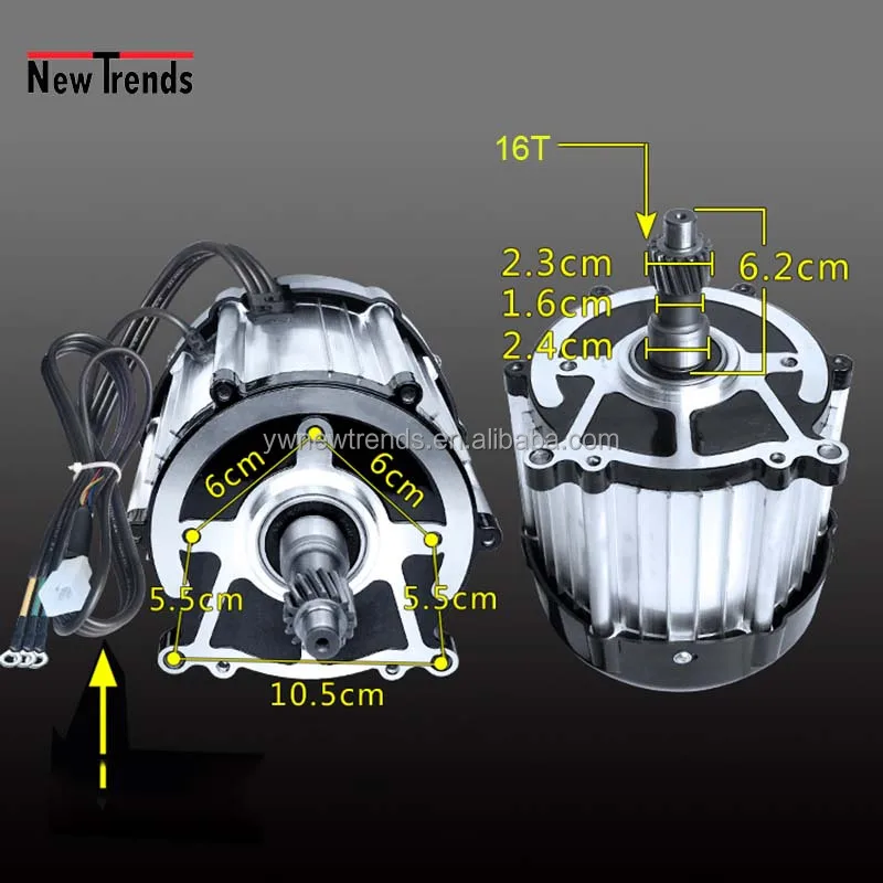 3900 RPM 1800W muslimdc motore Brushless motore differenziale per triciclo e motore a 16 denti a quattro ruote con Controller