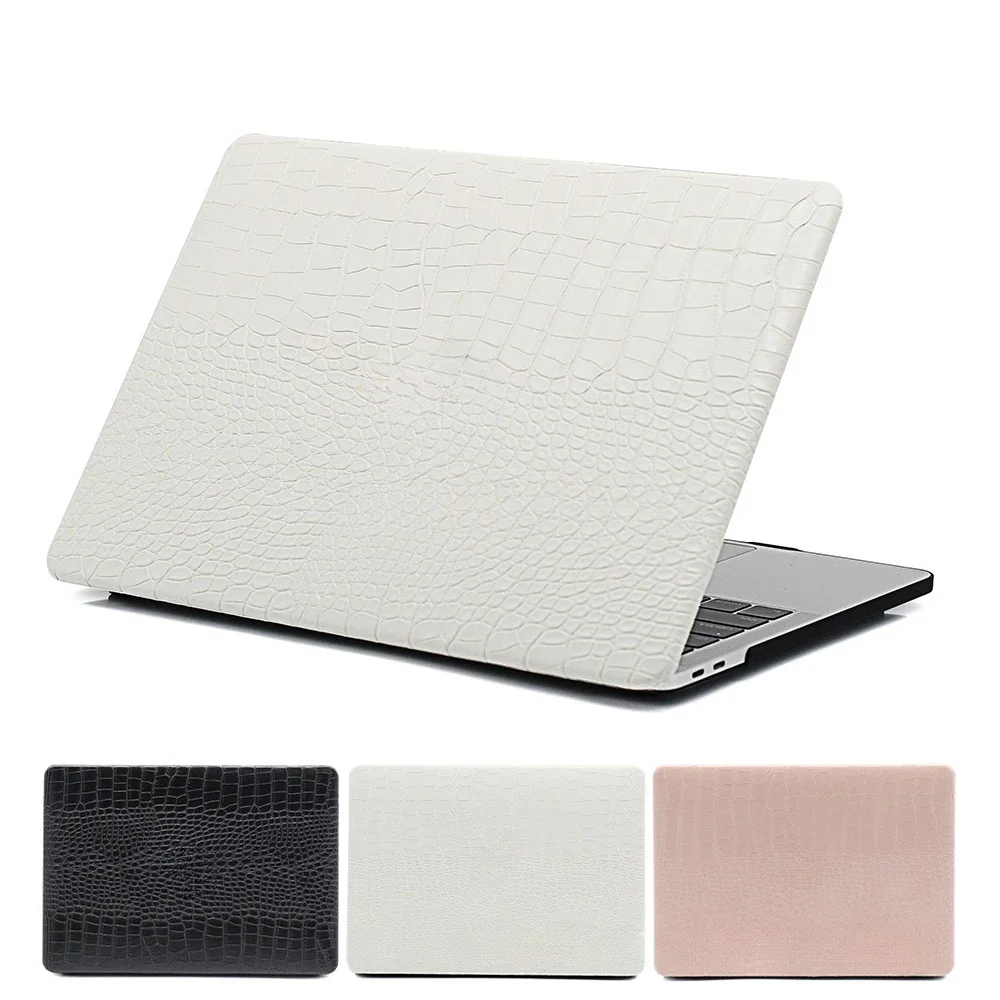 Laptop Case for Macbook Air 13 2337 A1932 2179 Pro 13 White Crocodile Leather Plastic Hard Cover for Macbook Air 13.6 M2 A2681