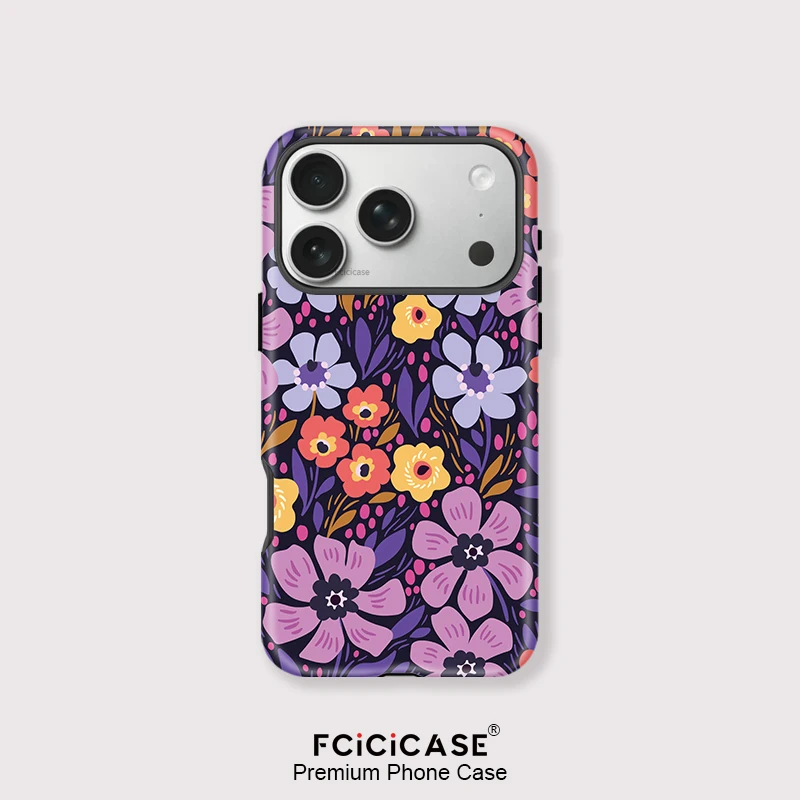 Fcicicase Blumen Handyhülle für iPhone 15 14 16 Plus 11 12 13 16 Pro Max 17 Air für Magsafe Stoßfeste Acryl-Schutzhülle