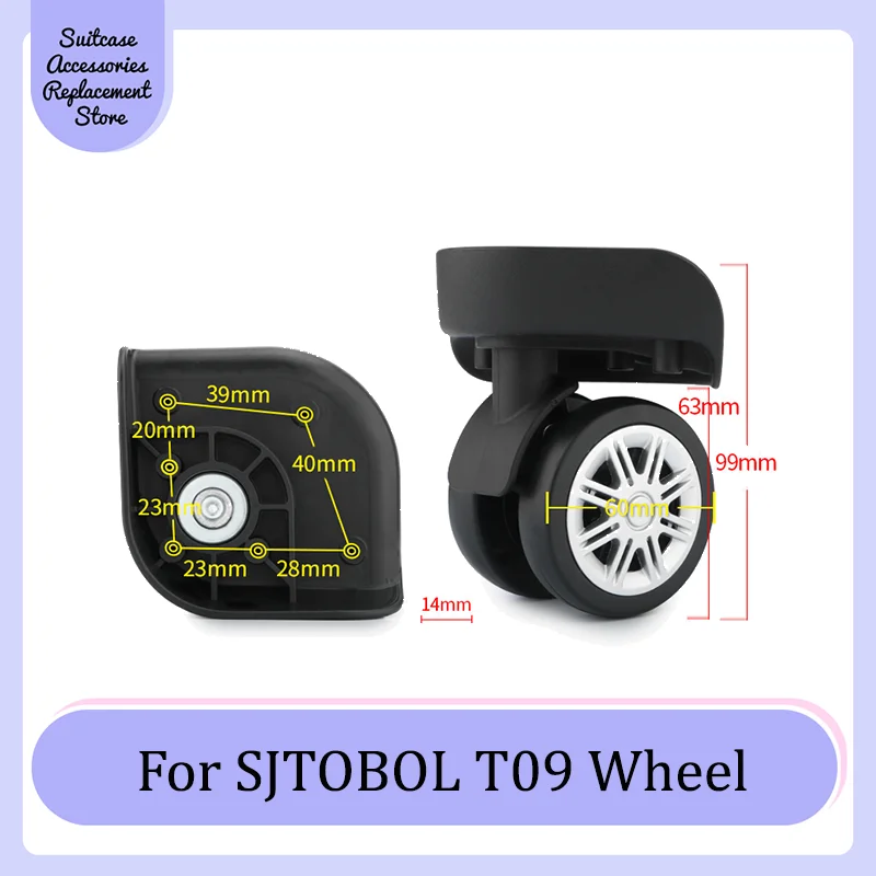 

For SJTOBOL T09 Rotating Smooth Silent Shock Absorbing Wheel Accessories Wear-resistant Universal Wheel Replacement Suitcase