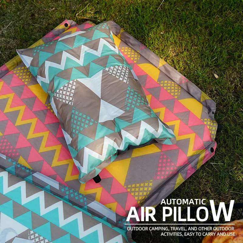 Outdoor automatic inflatable pillow leisure tent camping equipment lunch break sleeping pillow car travel pillow pillow